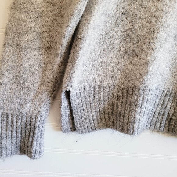 Ichi Sweater Womens M Grey Adore Embroidery Alpaca Blend Puffy Letters Slouchy - Picture 3 of 10